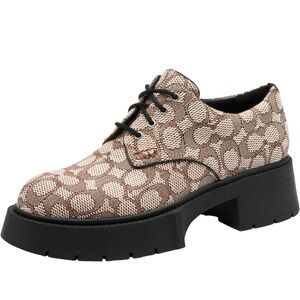 NEW Coach Tan Patterned Platform Shoes